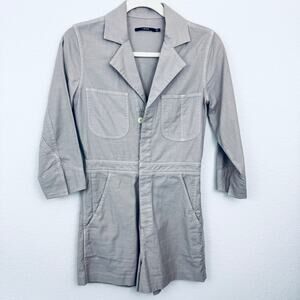 J Brand Womens Long Sleeve Utility Romper Size S 100% Cotton Casual Beige